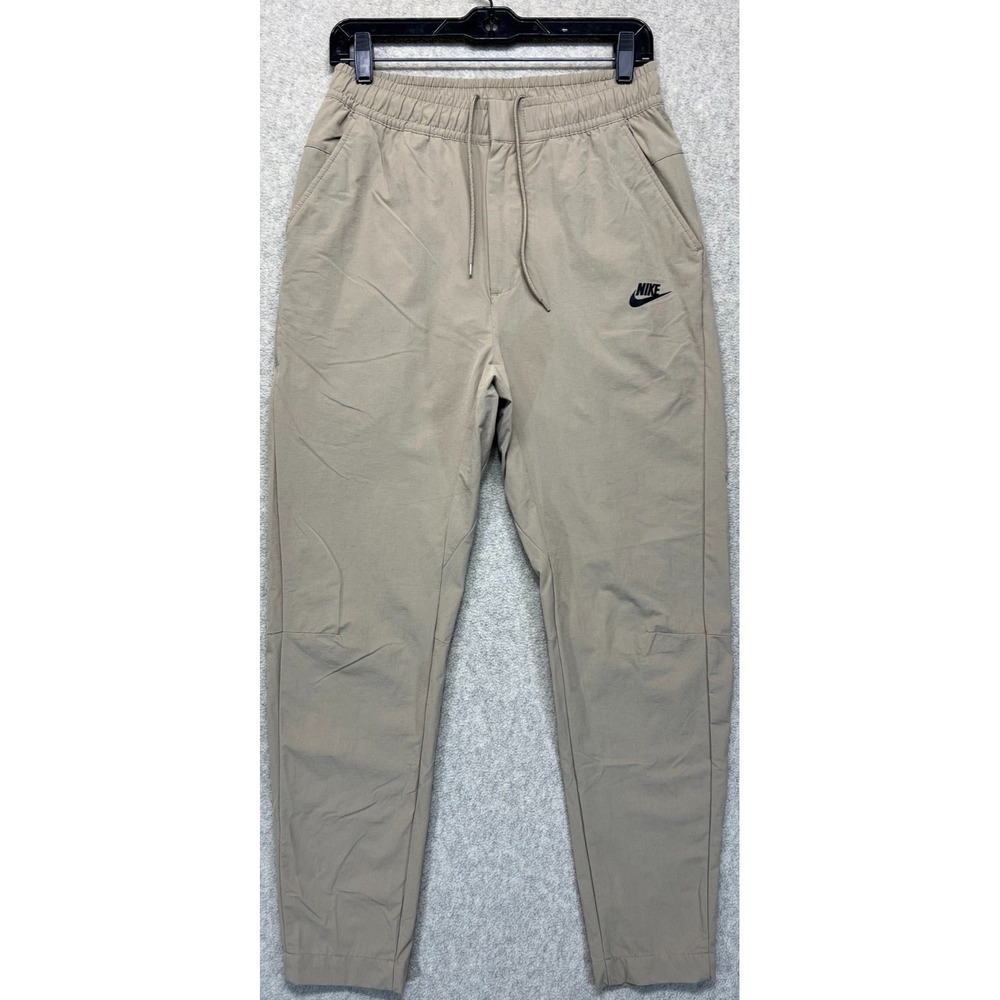 Nike Mens Sportswear Tech‎ Woven Commuter Pants Khaki Tan Tapered Performance S